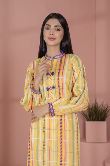 Bonanza Satrangi Yellow Lawn Suit Ask222p08 Eid Pret 2022 Online Shopping